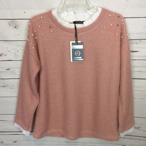 ML New Collection Pearls Crew Neck Sweater